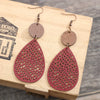 Wholesale Retro Hollow Spider Web Stitching Leather Drop Shape Women's Earrings