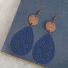 Wholesale Retro Hollow Spider Web Stitching Leather Drop Shape Women's Earrings