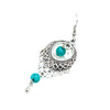 Wholesale Retro Hollow Turquoise Water Drop Earrings With Bohemian Tassels Alloy Electroplated Jewelry For Women