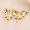 Wholesale Retro Hot Devil's Eye Ring In Stainless Steel With Electroplating