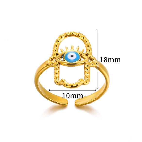 Wholesale Retro Hot Devil's Eye Ring In Stainless Steel With Electroplating