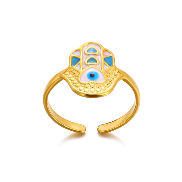 Wholesale Retro Hot Devil's Eye Ring In Stainless Steel With Electroplating