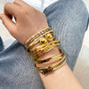 Wholesale Retro Ins Style Geometric Lines Hollow Diamond Stainless Steel Bracelet 18K Vacuum Plated In Furnace