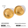 Wholesale Retro Irregular Rib Stainless Steel Earrings For Women With Electroplating Design