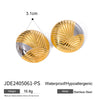 Wholesale Retro Irregular Rib Stainless Steel Earrings For Women With Electroplating Design