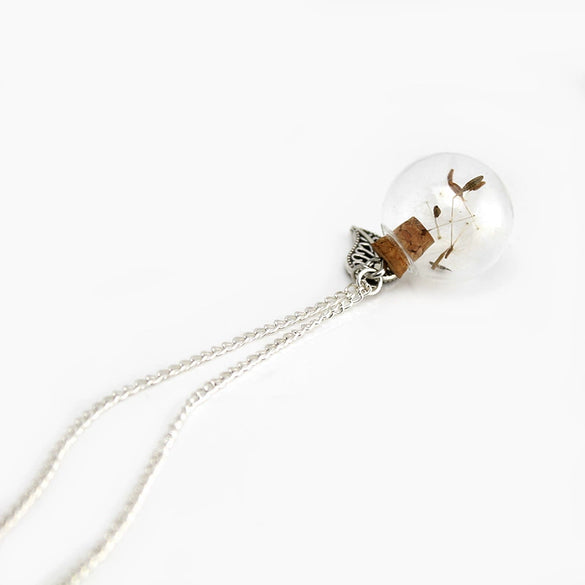 Wholesale Retro Jewelry Alloy Dandelion Necklace With Mixed Gem Inlay And Plaid Pattern