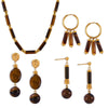 Wholesale Retro Jewelry Set With Tiger Eye Stone Beaded Design Electroplated Titanium Steel For Men And Women