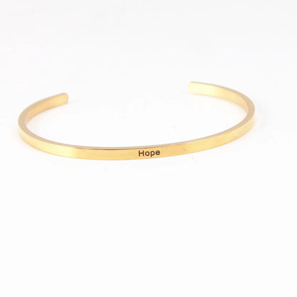 Wholesale Retro Letter Stainless Steel Bangle