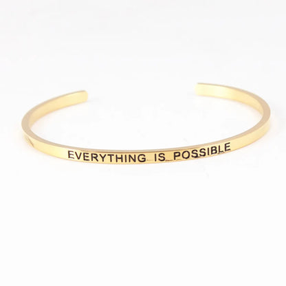 Wholesale Retro Letter Stainless Steel Bangle