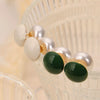 Wholesale Retro Light Luxury Style Copper Enamel Glaze Imitation Pearl Geometric Earrings For Women