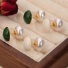 Wholesale Retro Light Luxury Style Copper Enamel Glaze Imitation Pearl Geometric Earrings For Women