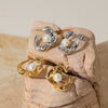 Wholesale Retro Light Luxury Twisted Pearl Cshaped Stainless Steel Earrings With Electroplating For Women