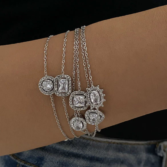 Wholesale Retro Love Temperament Women's Bracelet In Geometric Shape Titanium Steel And Stainless Steel With Electroplating
