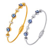 Wholesale Retro Luxury Geometric Devil's Eye Oil Drop Bracelet Encrusted With Diamonds Titanium Steel 18K Gold Plated