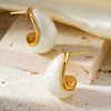 Wholesale Retro Luxury Stainless Steel Water Drop Electroplated Geometric Women's Earrings