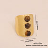 Wholesale Retro Maillard Style Natural Tiger Stone Geometric Ring For Women Stainless Steel With Electroplating