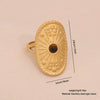 Wholesale Retro Maillard Style Natural Tiger Stone Geometric Ring For Women Stainless Steel With Electroplating