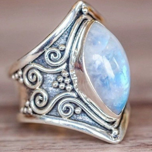 Wholesale Retro Metal Geometric Horse Eye Ring With Electroplating