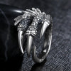 Wholesale Retro Metal Ring With Dragon Claw And Eagle Claw Animal Patterns Electroplated