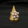 Wholesale Retro Natural Pearl Geometric Baroque Flower Winding Open Ring