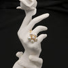 Wholesale Retro Natural Pearl Geometric Baroque Flower Winding Open Ring