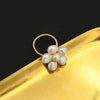 Wholesale Retro Natural Pearl Geometric Baroque Flower Winding Open Ring