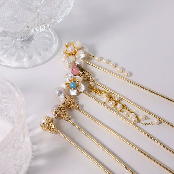 Wholesale Retro Natural Pearl Geometric Hairpin For Women Vintage Hair Accessories