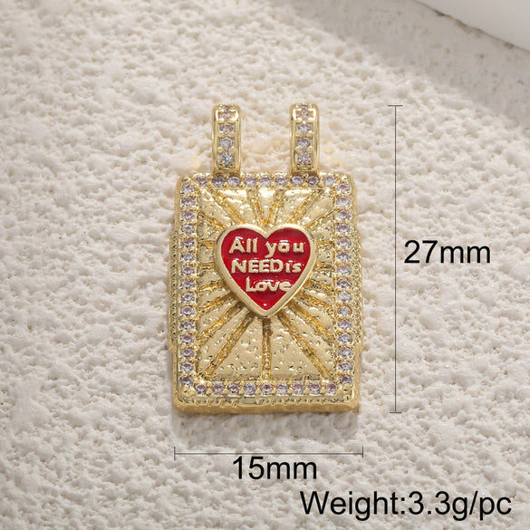 Wholesale Retro Necklace Pendant Copper With Star And Heart Shape Zirconia Design