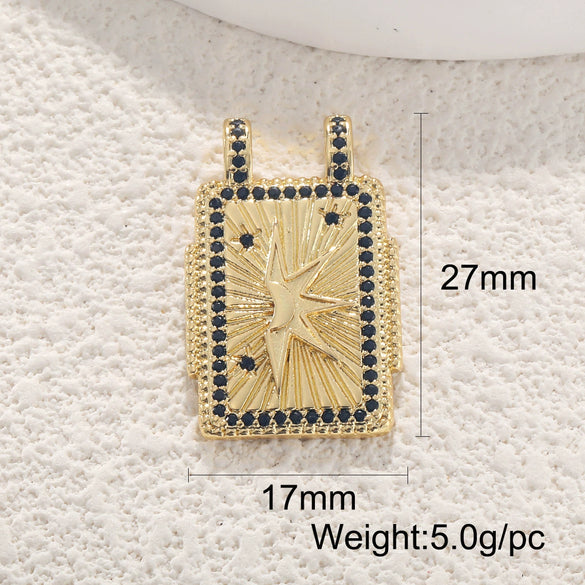 Wholesale Retro Necklace Pendant Copper With Star And Heart Shape Zirconia Design