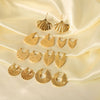 Wholesale Retro New Stainless Steel Fanshaped Earrings With Geometric And U Shape Patterns Electroplated For Women