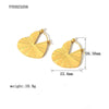 Wholesale Retro New Stainless Steel Fanshaped Earrings With Geometric And U Shape Patterns Electroplated For Women