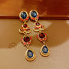 Wholesale Retro Niche Design Alloy Diamond Pearl Water Drop Clavicle Necklace With Geometric Style