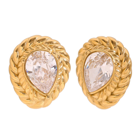 Wholesale Retro Niche High End Geometric Irregular Women's Earrings Stainless Steel 18K Gold Plated