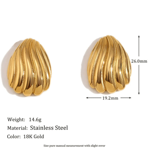 Wholesale Retro Niche High End Geometric Irregular Women's Earrings Stainless Steel 18K Gold Plated