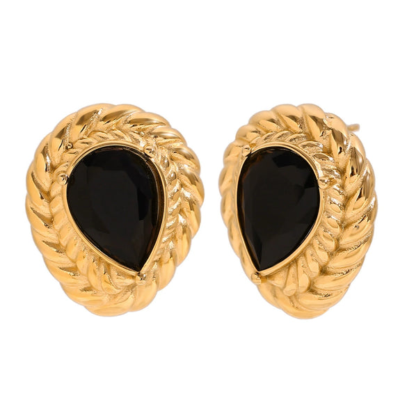 Wholesale Retro Niche High End Geometric Irregular Women's Earrings Stainless Steel 18K Gold Plated