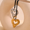 Wholesale Retro Niche Necklace Pendant With Hammer Pattern And Heart Shape Stainless Steel 18K Gold Plated