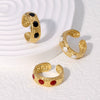 Wholesale Retro Nonfading 18K Goldplated Geometric Stainless Steel Finger Ring For Women
