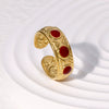 Wholesale Retro Nonfading 18K Goldplated Geometric Stainless Steel Finger Ring For Women