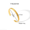 Wholesale Retro Open Bracelet For Women Stainless Steel With Vacuum Real Gold Electroplating In Pvd Furnace Simple And Fashionable High End Jewelry
