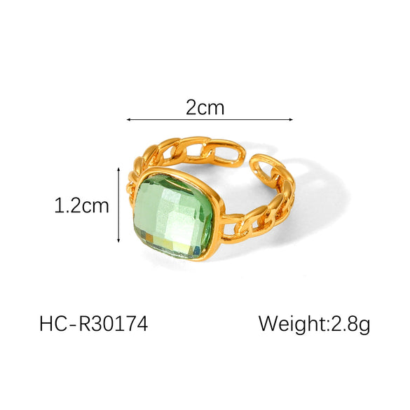 Wholesale Retro Palace Style Zircon Stainless Steel Ring With Moonstone Hammer Geometric Pattern And Electroplating Treatment Open Design For Women