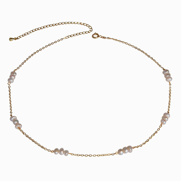 Wholesale Retro Pearl Fashion Allmatch Clavicle Necklace With Geometric Pattern And Water Wave Chain For Women