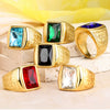 Wholesale Retro Personality Gold Geometric Pattern Titanium Steel Ring For Men And Women With Polishing Treatment