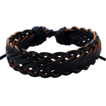 Wholesale Retro Personality Male Imitation Leather Bracelet Woven Multilayer Bracelet