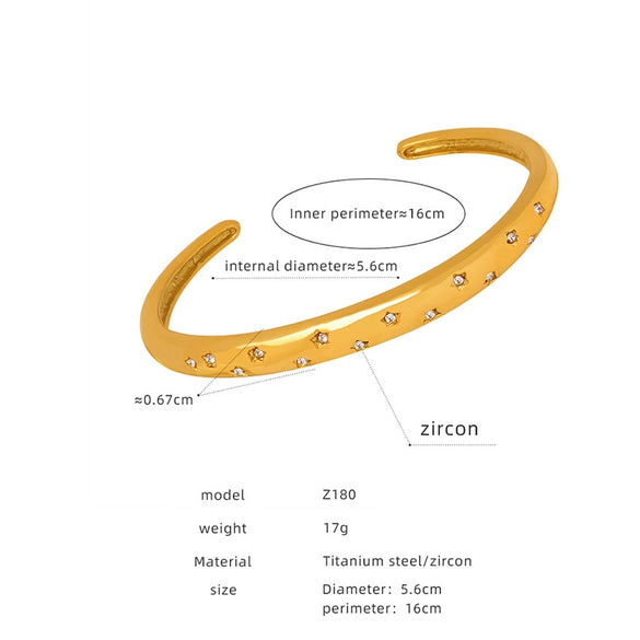 Wholesale Retro Personality Simple Geometric 316L Stainless Steel Open Bracelet With Pvd Plating