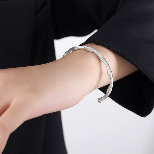 Wholesale Retro Personality Simple Geometric 316L Stainless Steel Open Bracelet With Pvd Plating