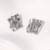 Wholesale Retro Pleated Irregular Geometric Stainless Steel Goldplated Ear Studs For Women