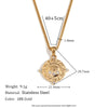 Wholesale Retro Popular Fashion Pendant Jewelry Stainless Steel Rectangular Geometric Oil Dropping Zircon Tarot Necklace With Electroplating