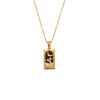 Wholesale Retro Popular Fashion Pendant Jewelry Stainless Steel Rectangular Geometric Oil Dropping Zircon Tarot Necklace With Electroplating
