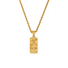 Wholesale Retro Popular Fashion Pendant Jewelry Stainless Steel Rectangular Geometric Oil Dropping Zircon Tarot Necklace With Electroplating