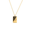 Wholesale Retro Popular Fashion Pendant Jewelry Stainless Steel Rectangular Geometric Oil Dropping Zircon Tarot Necklace With Electroplating